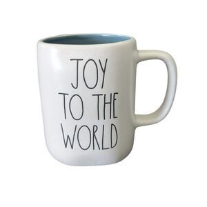 Rae Dunn JOY TO THE WORLD Ceramic Christmas Coffee Mug w/ Heralding Angel